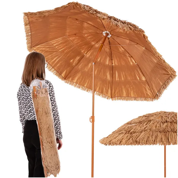 Strand napernyő 160 cm barna, dönthető, hordtáskával