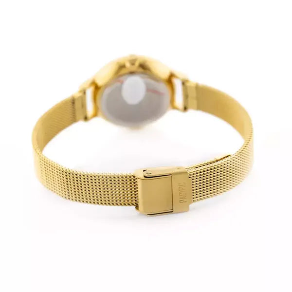Női arany színű quartz karóra ajándékszett szív karkötővel, WR30