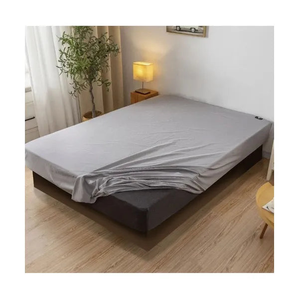 Gumis pamut jersey lepedő 180x200 cm, szürke, 20 cm matracra