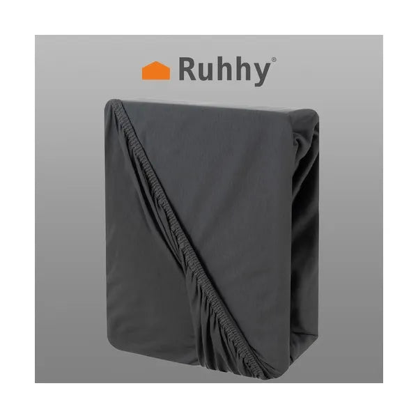 Gumis pamut jersey lepedő 180x200 cm, szürke, 20 cm matracra
