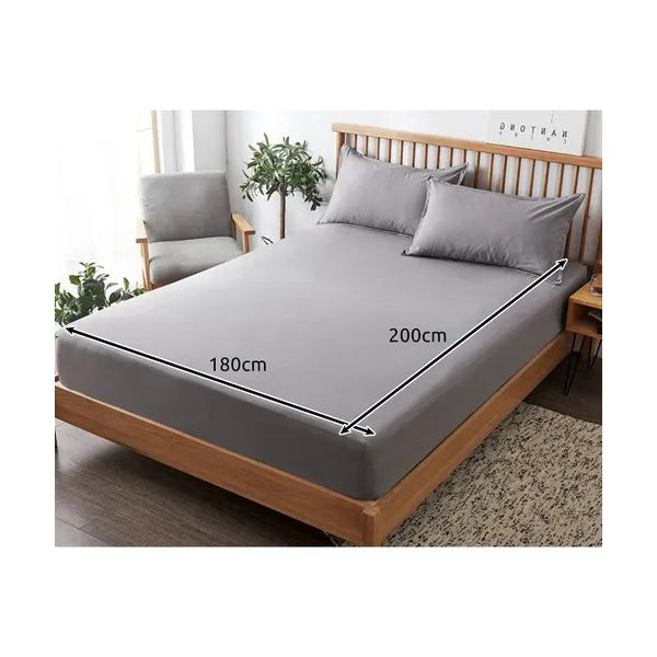 Gumis pamut jersey lepedő 180x200 cm, szürke, 20 cm matracra