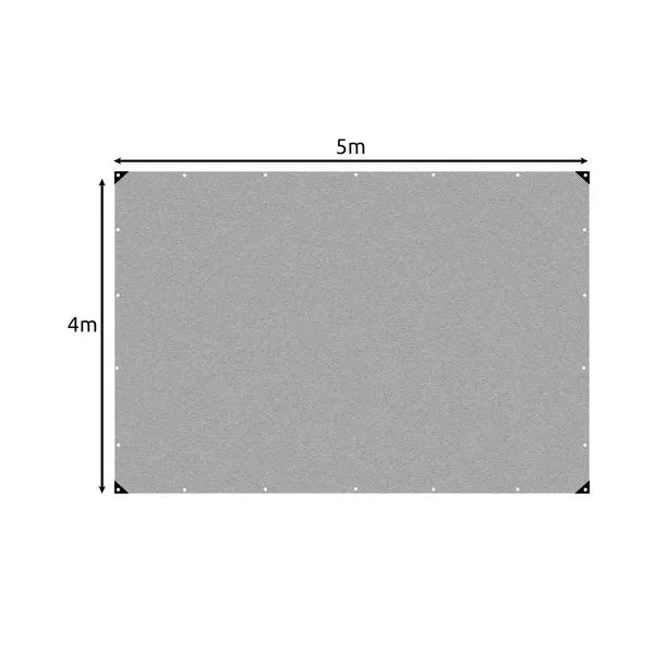 Vízhatlan ponyva 4×5 m ezüst, 120 g/m², megerősített élekkel, 18 ringlivel