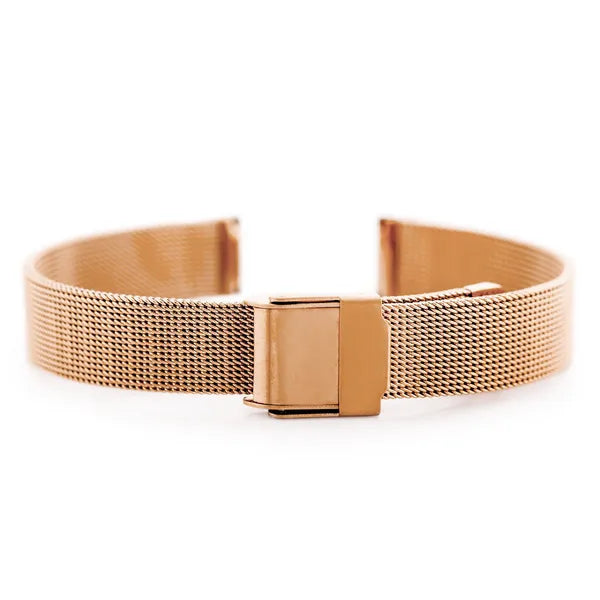 Rozéarany 14 mm acél mesh óraszíj állítható csattal