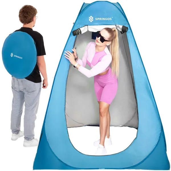 Kék pop-up öltözősátor, vízálló UV-védelemmel, 120×120×190 cm