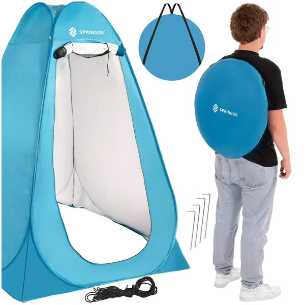 Kék pop-up öltözősátor, vízálló UV-védelemmel, 120×120×190 cm