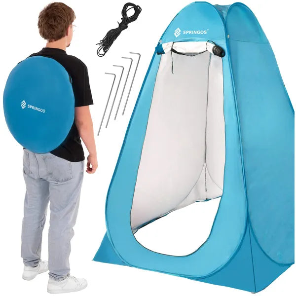 Kék pop-up öltözősátor, vízálló UV-védelemmel, 120×120×190 cm