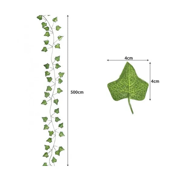 Mű borostyán girland LED füzérrel, 25 m (12×2,1 m), 960 levél