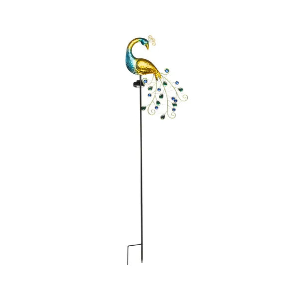 Gardlov páva napelemes kerti lámpa, 40 LED, IP44, 110 cm, multicolor