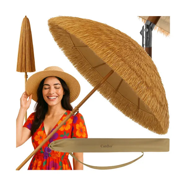 Hawaii stílusú napernyő 170 cm, állítható 105-185 cm, bézs huzattal