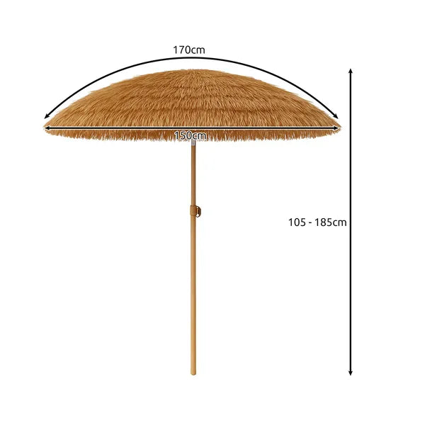 Hawaii stílusú napernyő 170 cm, állítható 105-185 cm, bézs huzattal