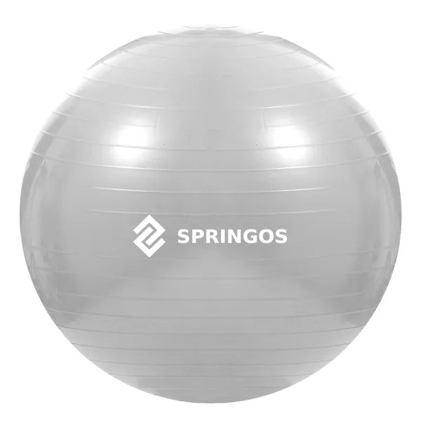 75 cm-es szürke gimnasztikai labda pumpával, PVC, 150 kg teherbírás