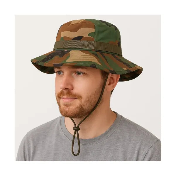 Állítható camo nylon horgász boonie kalap, 60 cm fejméret