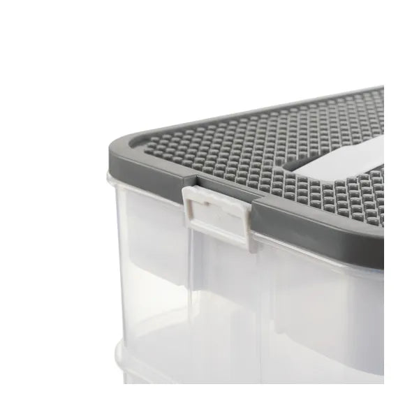 Kruzzel 25756 két szintes építőkocka-tároló doboz fedéllel