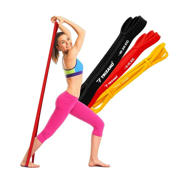 Fitness ellenállási szalag szett 3 db, 2–30 kg, ajtóhorgonnyal, edzéstervvel