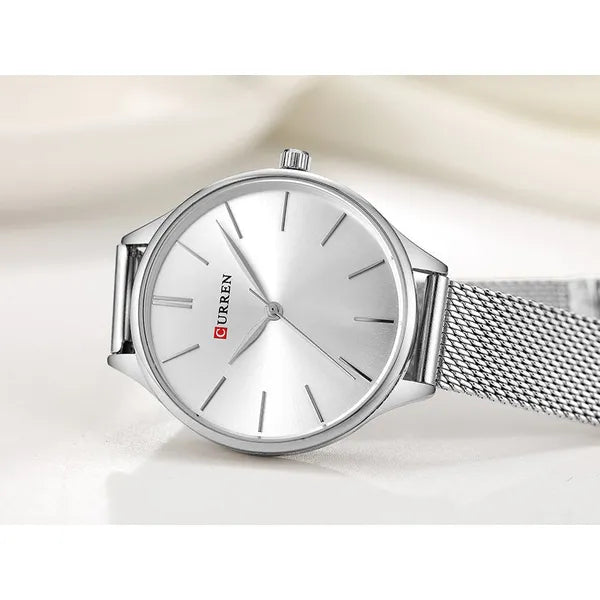 Curren 9024 női karóra, ezüst fém szíj, quartz, díszdobozzal