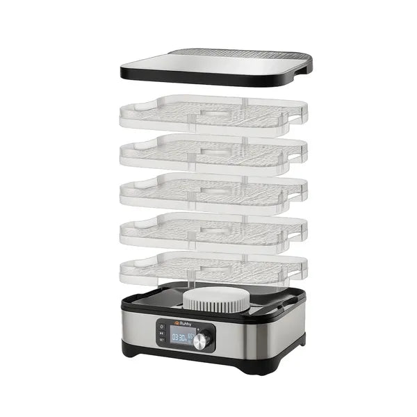 Ruhhy 5 tálcás aszalógép 10 l, 35–70 °C, 400 W, LCD