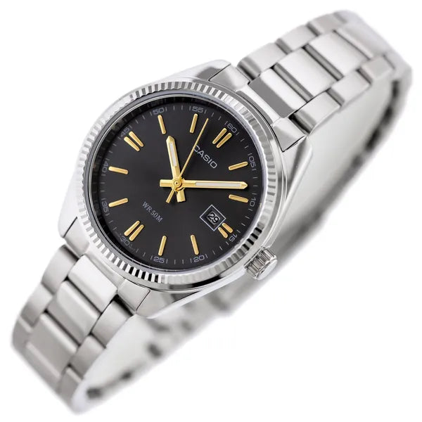 Casio LTP-1302D-1A2V női karóra, rozsdamentes acél, fekete számlap