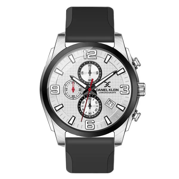 Daniel Klein férfi kronográf karóra ajándék szett, 42 mm fehér számlap