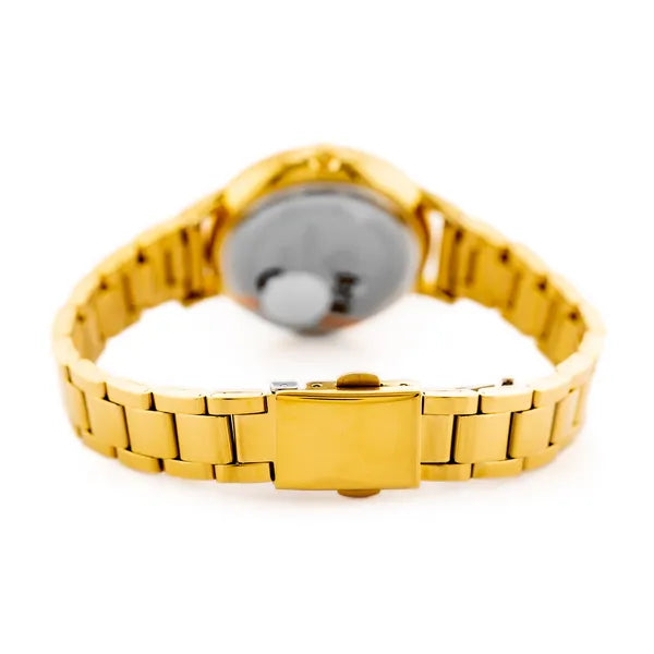 Női karóra, quartz, 34 mm, arany szíj/fekete számlap + díszdoboz
