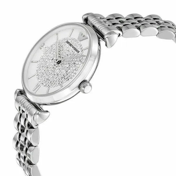 Emporio Armani Gianni T-Bar női karóra, 32 mm, ezüst acél, WR30