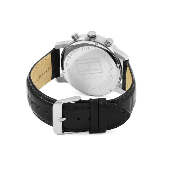 Tommy Hilfiger Kane férfi karóra 44 mm, fekete bőrszíj, kvarc