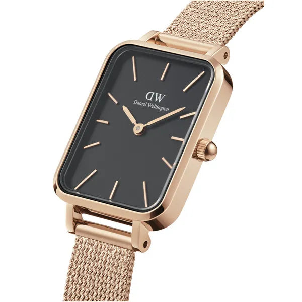 Daniel Wellington Quadro DW00100432 női karóra, rózsaarany, fekete számlap