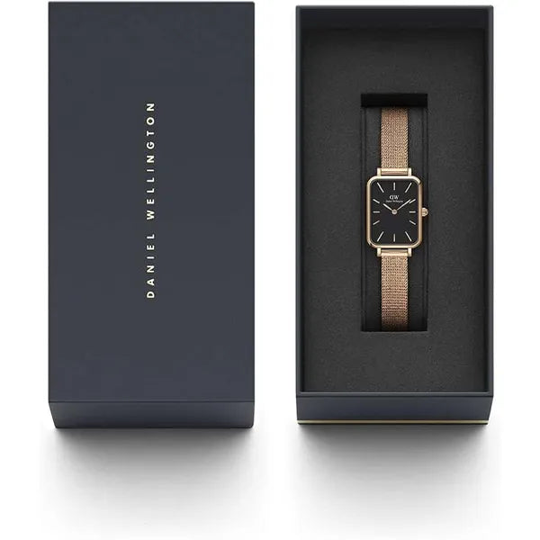 Daniel Wellington Quadro DW00100432 női karóra, rózsaarany, fekete számlap