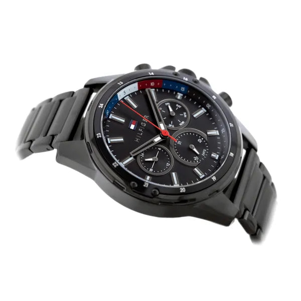 Tommy Hilfiger Mason férfi karóra, fekete rozsdamentes acél, 45 mm