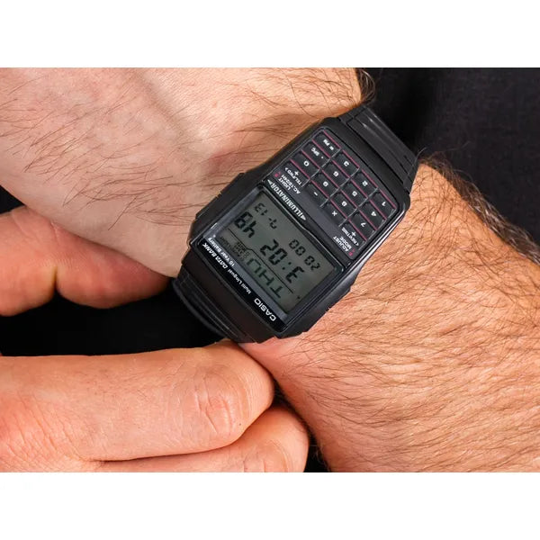 Casio Vintage Databank DBC-32-1A férfi karóra, kalkulátor, fekete