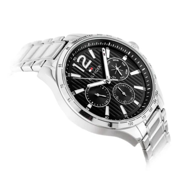 Tommy Hilfiger 1791469 férfi karóra, rozsdamentes acél, ezüst/fekete, 44 mm