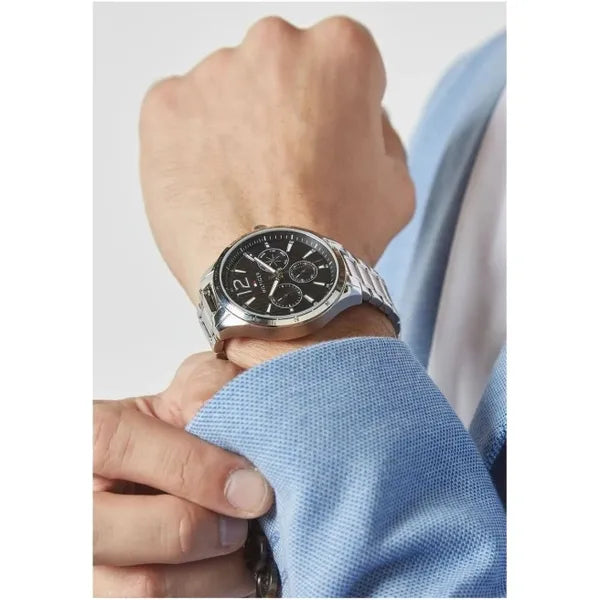 Tommy Hilfiger 1791469 férfi karóra, rozsdamentes acél, ezüst/fekete, 44 mm