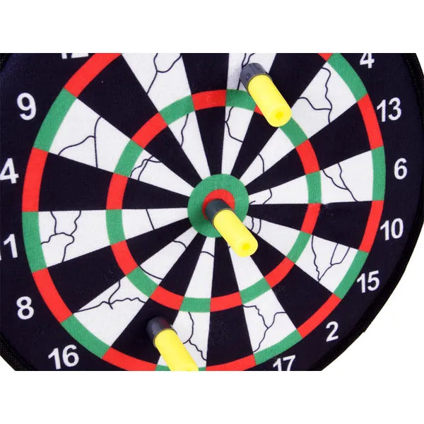Tépőzáras darts céltábla készlet, 35 cm, labdákkal, nyilakkal, szivacslövedékekkel