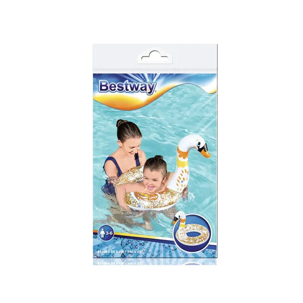 Bestway felfújható gyermek úszógumi, csillámos hattyú, 61 cm