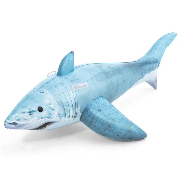 Felfújható cápa vízi matrac 183×102 cm, 45 kg teherbírás, fogantyúkkal