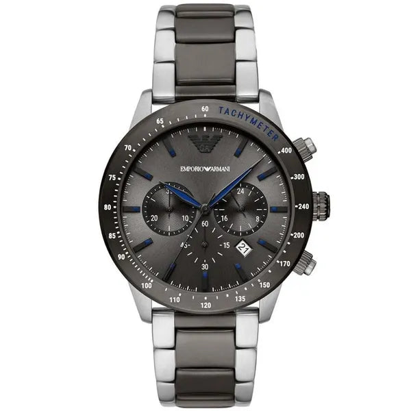 Emporio Armani AR11391 Mario férfi rozsdamentes acél kronográf karóra 43 mm