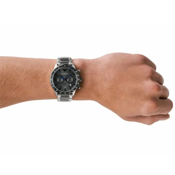 Emporio Armani AR11391 Mario férfi rozsdamentes acél kronográf karóra 43 mm