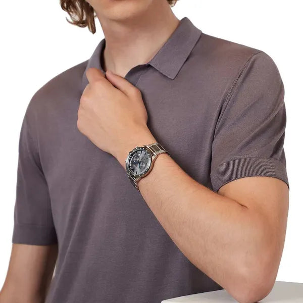 Emporio Armani AR11391 Mario férfi rozsdamentes acél kronográf karóra 43 mm