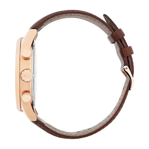 Hugo Boss Navigator férfi karóra 44 mm kronográf barna bőrszíj WR50