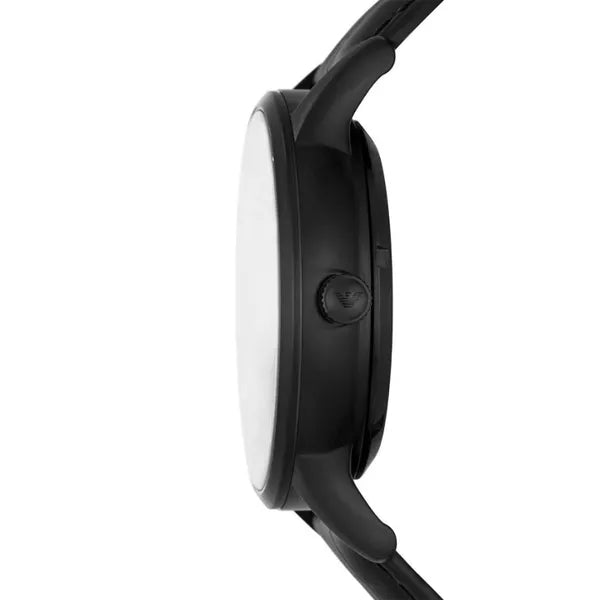 Emporio Armani férfi automata skeleton karóra, 43 mm, fekete bőr