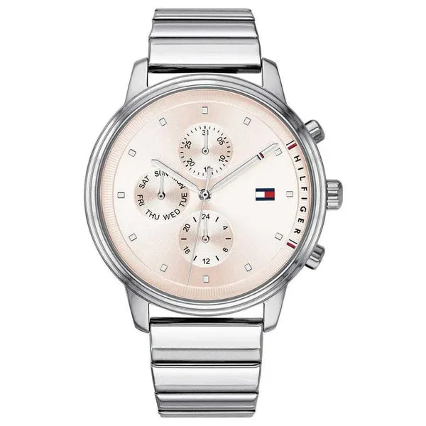 Tommy Hilfiger női karóra 38 mm, rózsaszín számlap, acél szíj