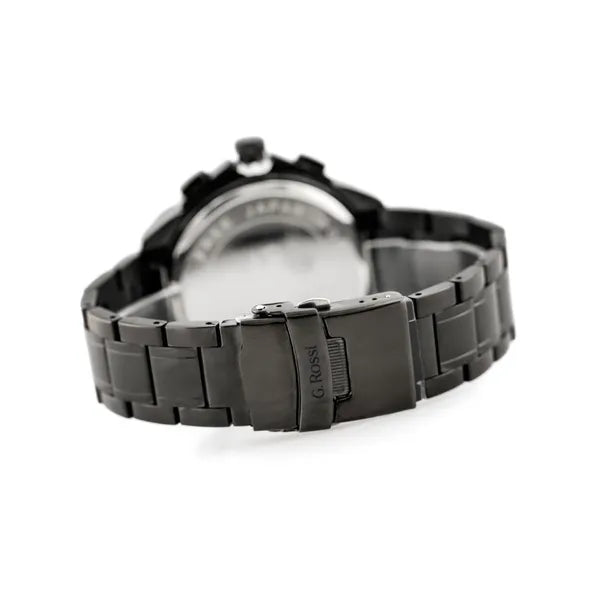 Férfi karóra G. Rossi Blues 43 mm, fekete/rosegold, acél szíj