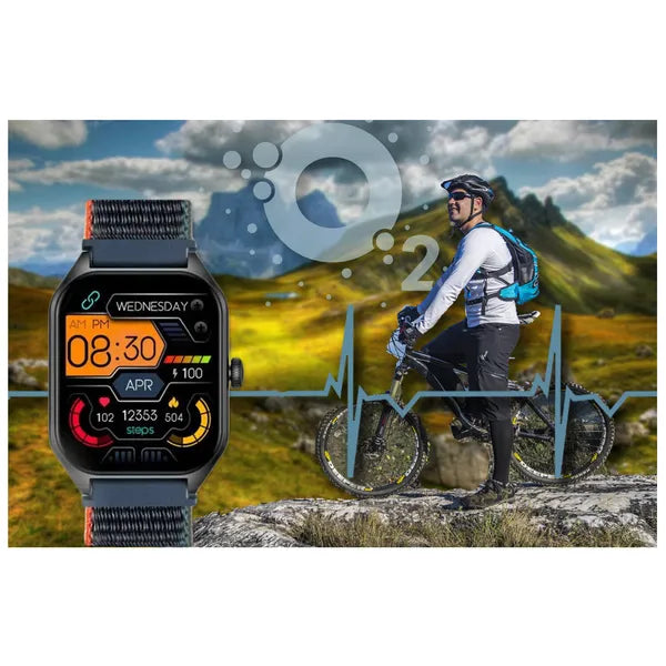 Rubicon unisex okosóra 1,85'' IPS, Bluetooth hívás, kék nylon szíj