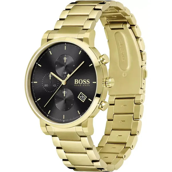 Hugo Boss Integrity férfi karóra, arany acél, kronográf, 43 mm, WR50