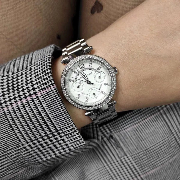 Michael Kors Mini Parker MK5615 női karóra, ezüst acél, 33 mm, WR100