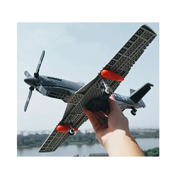 258 darabos P-51 Mustang vadászgép építőkocka készlet gyerekeknek