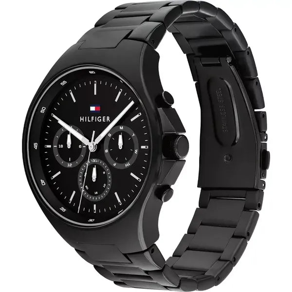 Tommy Hilfiger 1792055 férfi karóra, fekete, 44 mm, acél, WR50