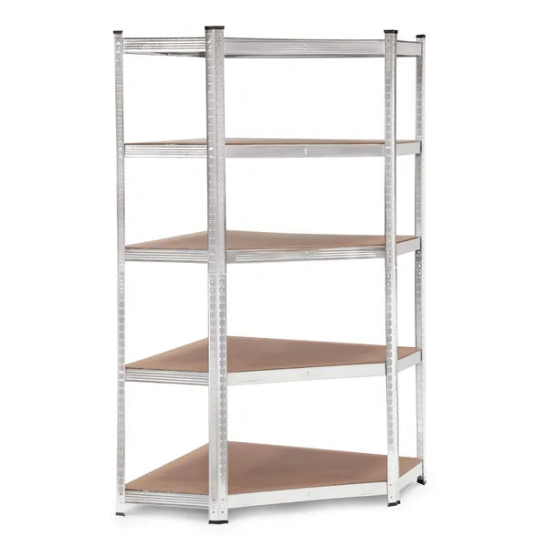 Sarok polcrendszer 180×90×40 cm, horganyzott acél, 5 polc, 875 kg teherbírás