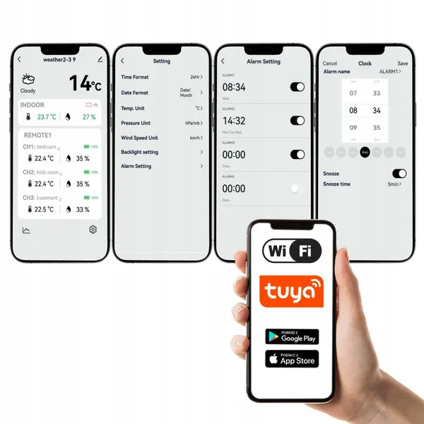 WiFi időjárás-állomás PM2.5 légszennyezés-, UV- és hőmérséklet-méréssel