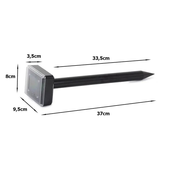 Napelemes ultrahangos vakond- és rágcsálóriasztó, 37 cm, 1000 m²