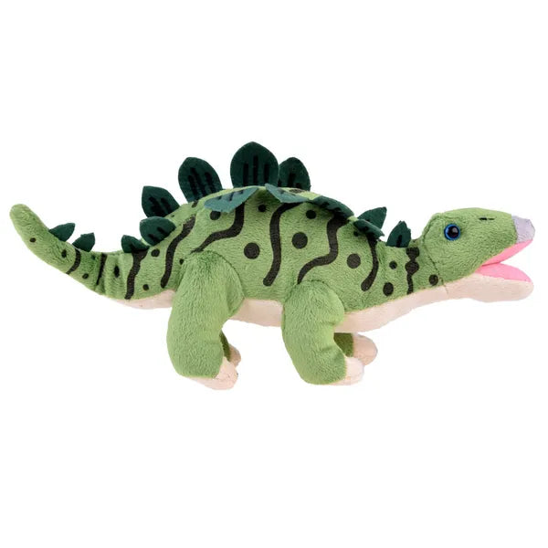 Zöld stegosaurus plüss dínó figura, 30 cm
